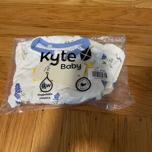 Kyte Baby White and Blue Floral Onesie